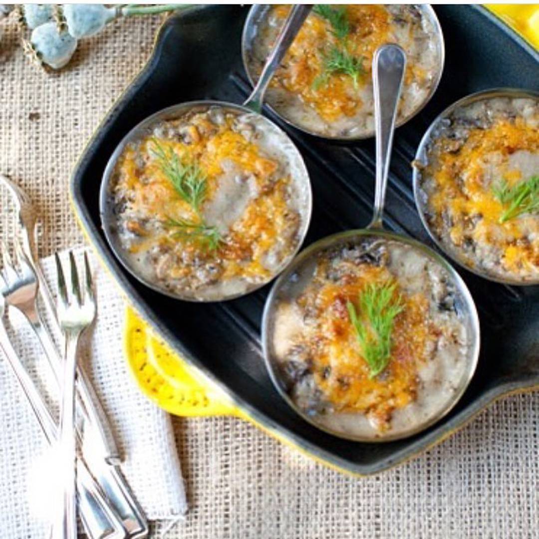 Жульен с куриным филе и грибами