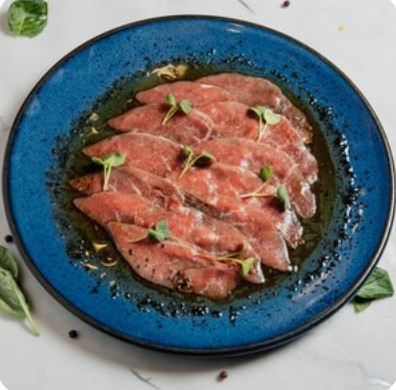 Карпаччо из говядины Вагю с цитрусовым понзу