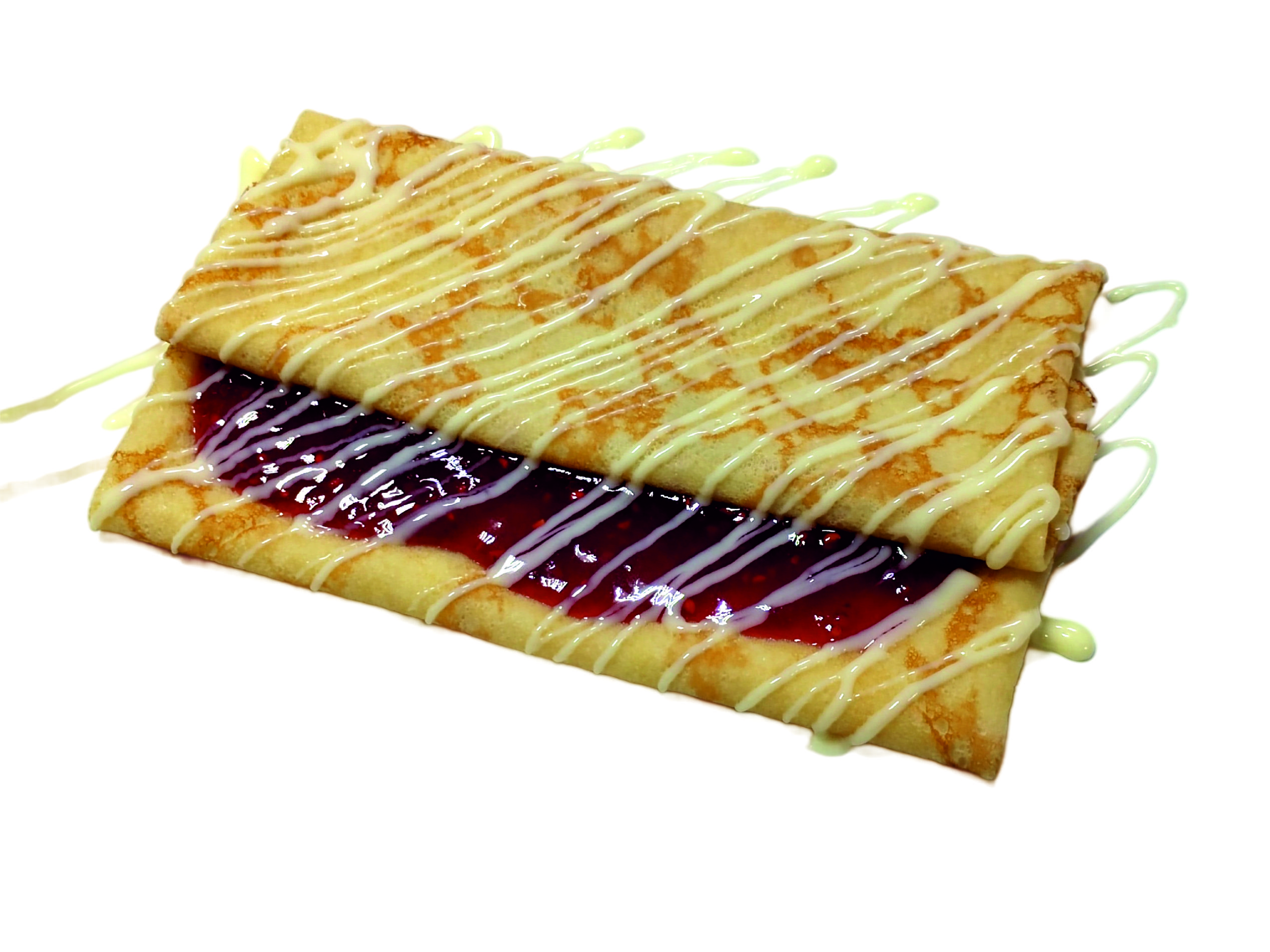 Блин с малиной и сгущенкой