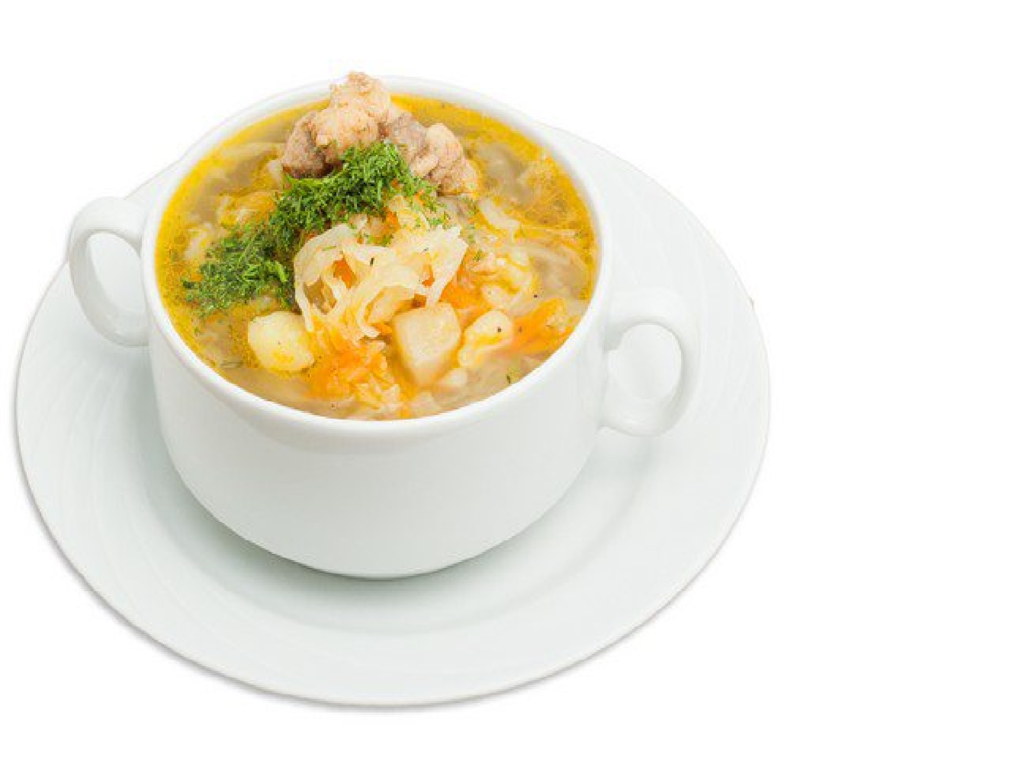 Щи с мясом и свежей капустой