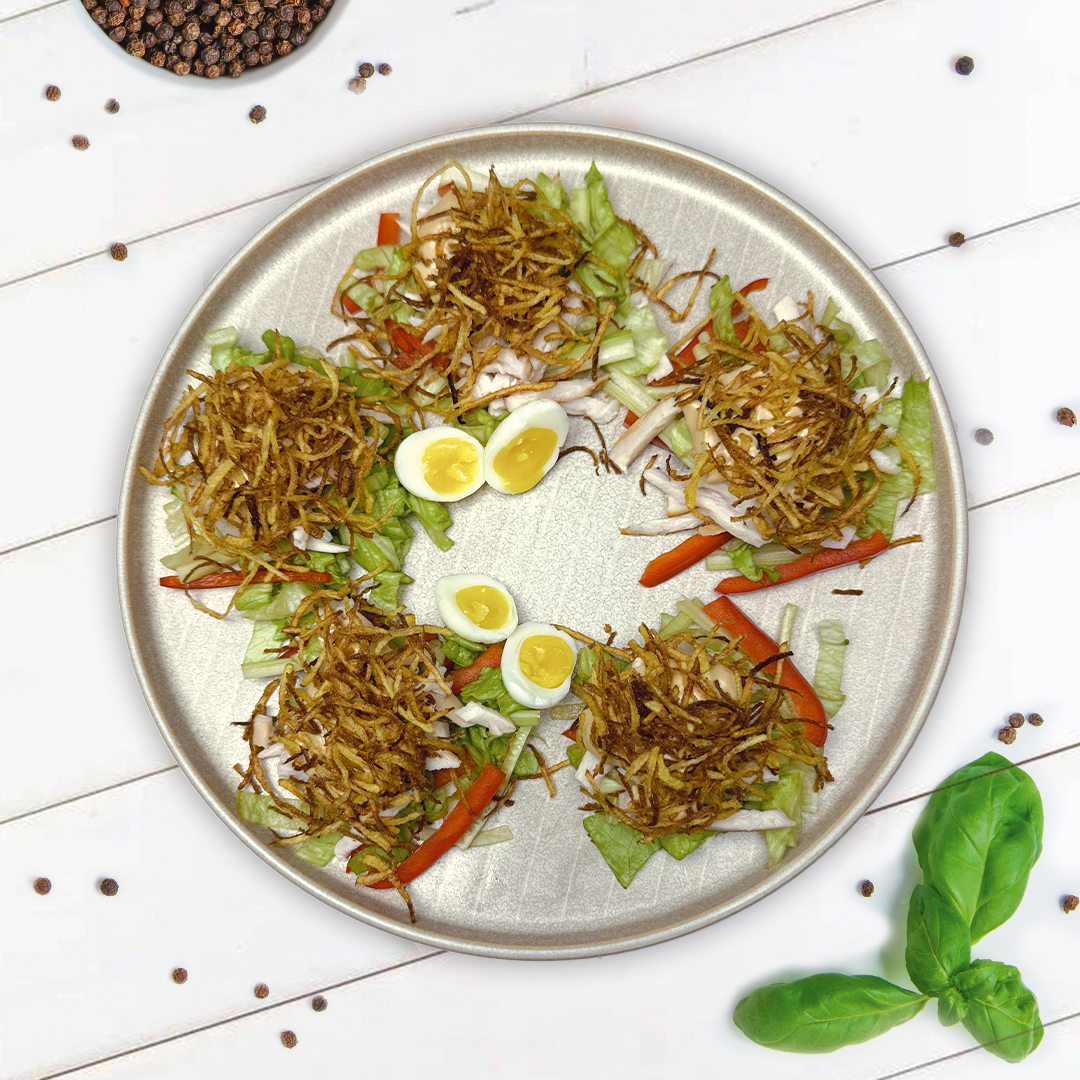 Салат с копченой курицей и картофелем пай