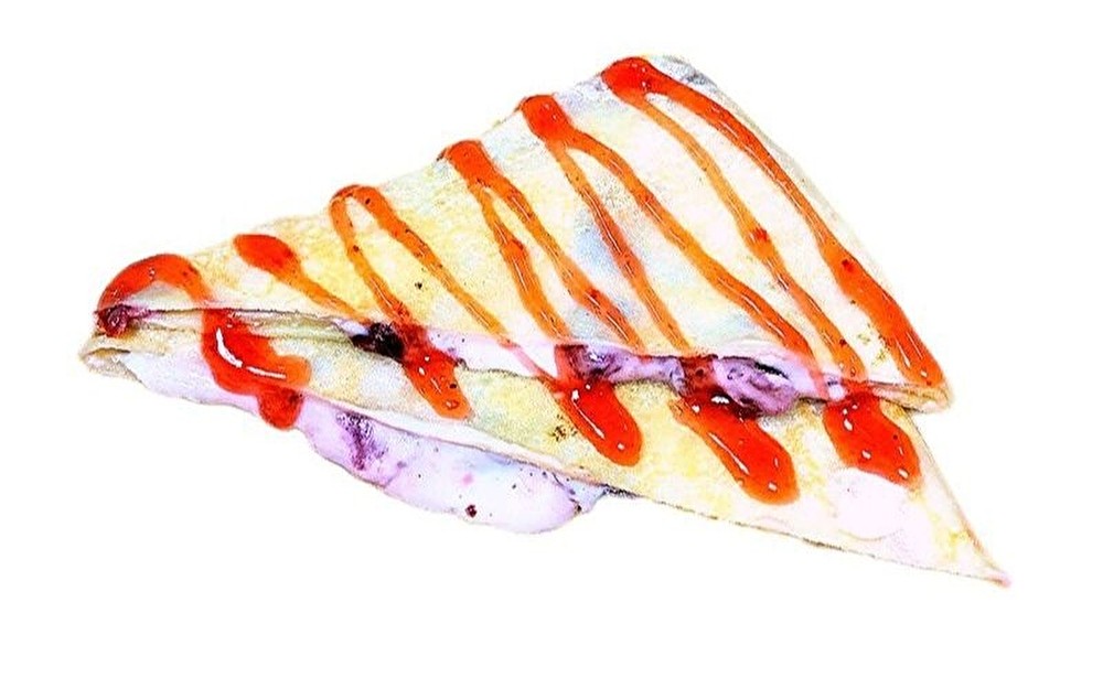 Блины с вишней и сыром маскарпоне