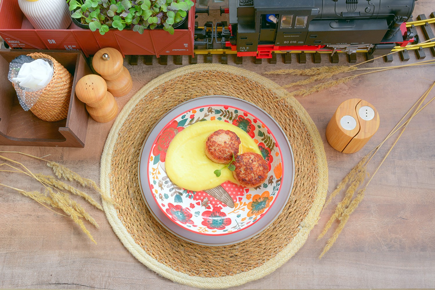 Котлетки куриные с пюре