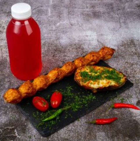 Люля курица + морс + картошка из печи