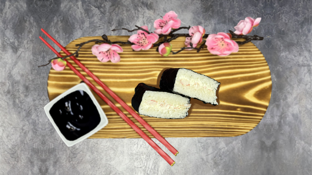 Онигири с крабом (соус грибной)