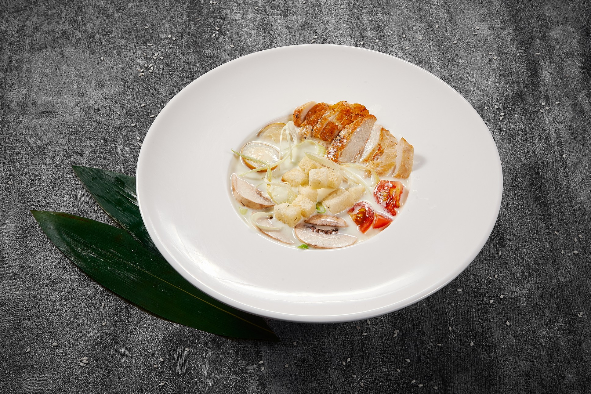 Суп Сырно-сливочный с курицей и грибами