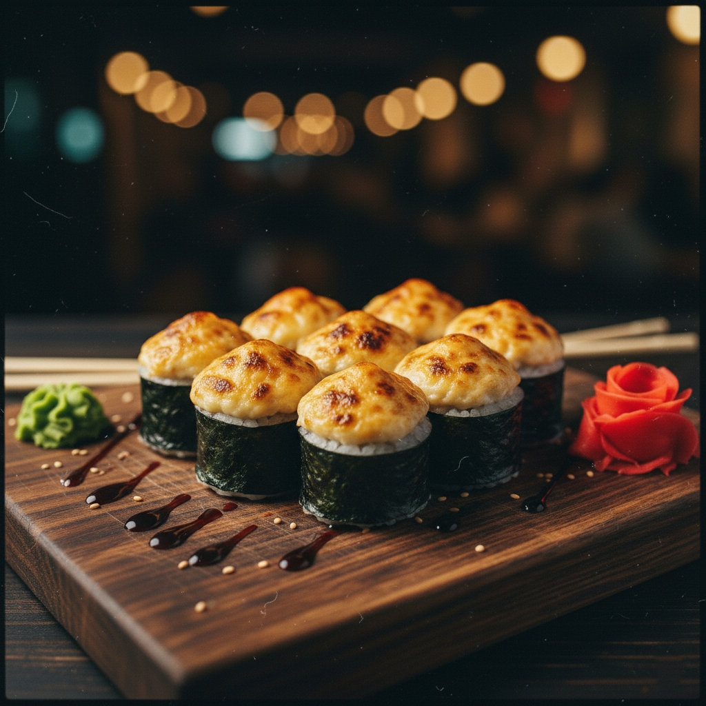 Запеченный ролл с курицей