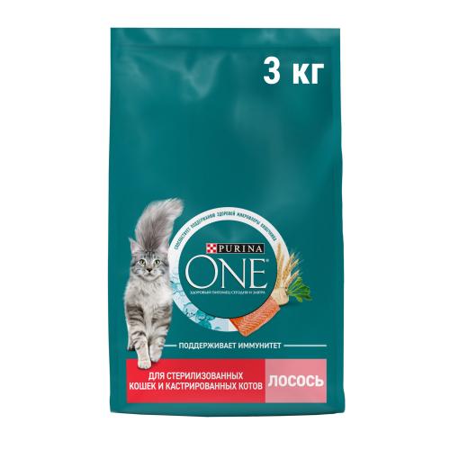 Сухой корм для стерилизованных кошек с лососем Purina ONE 3кг