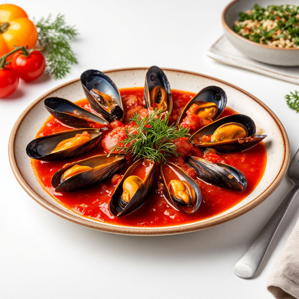 Мидии в соусе томатном