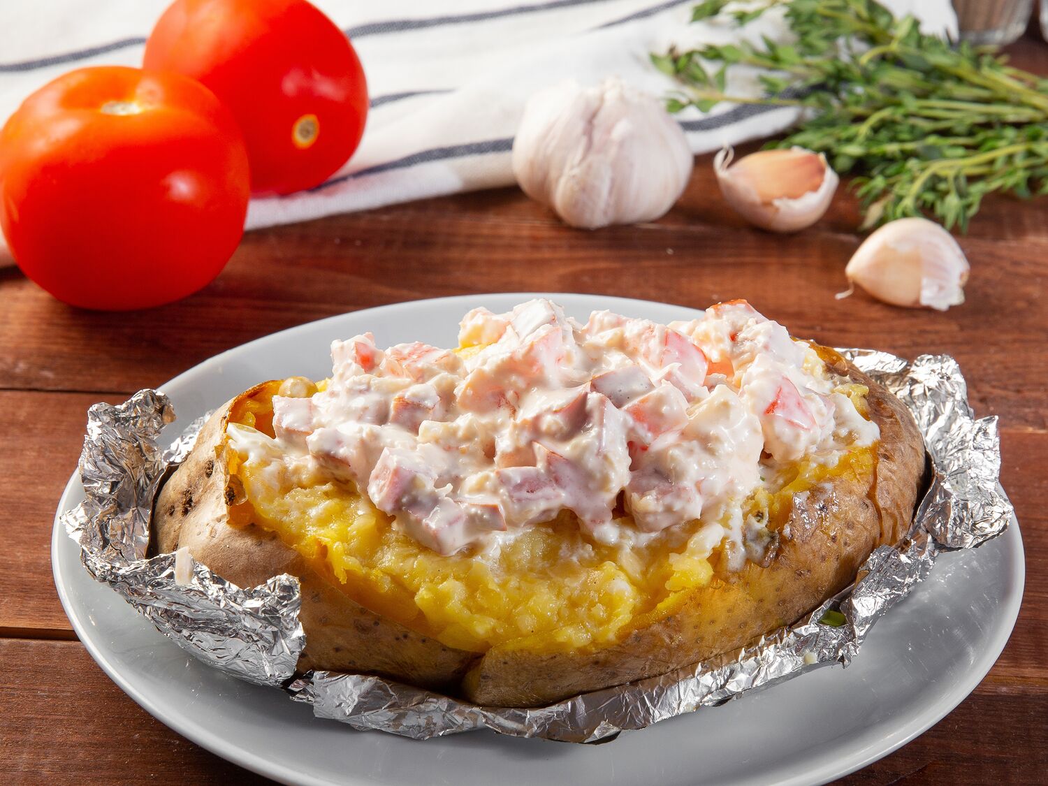 Печеная картошка с Грузинским салатом