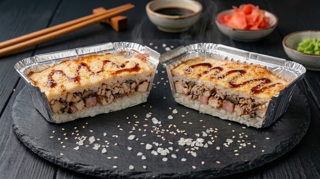 Запеч рис с кур и беконом