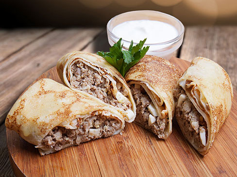 Блины с мясом 2 шт