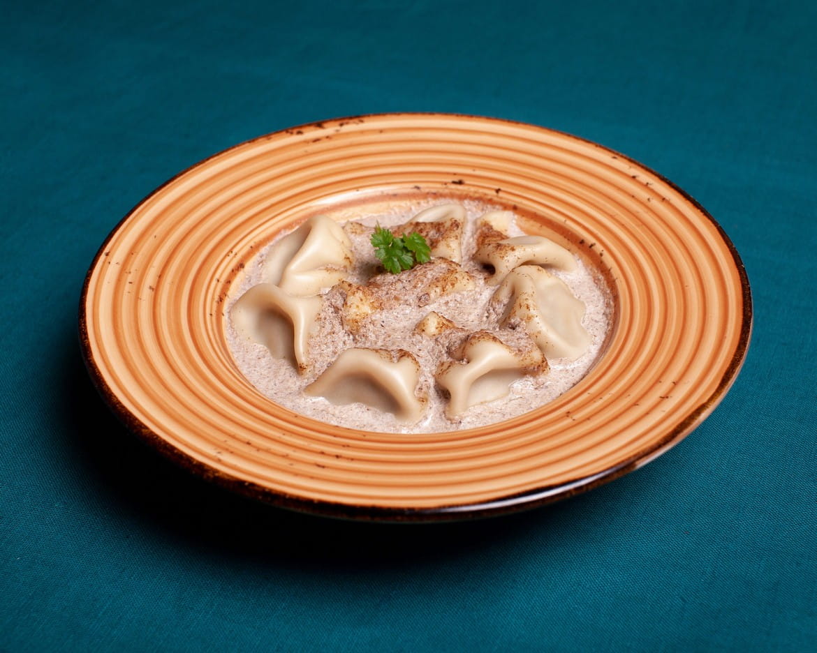 Хинкали с грибами и сливками мини