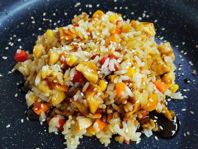 Рис с курицей и овощами