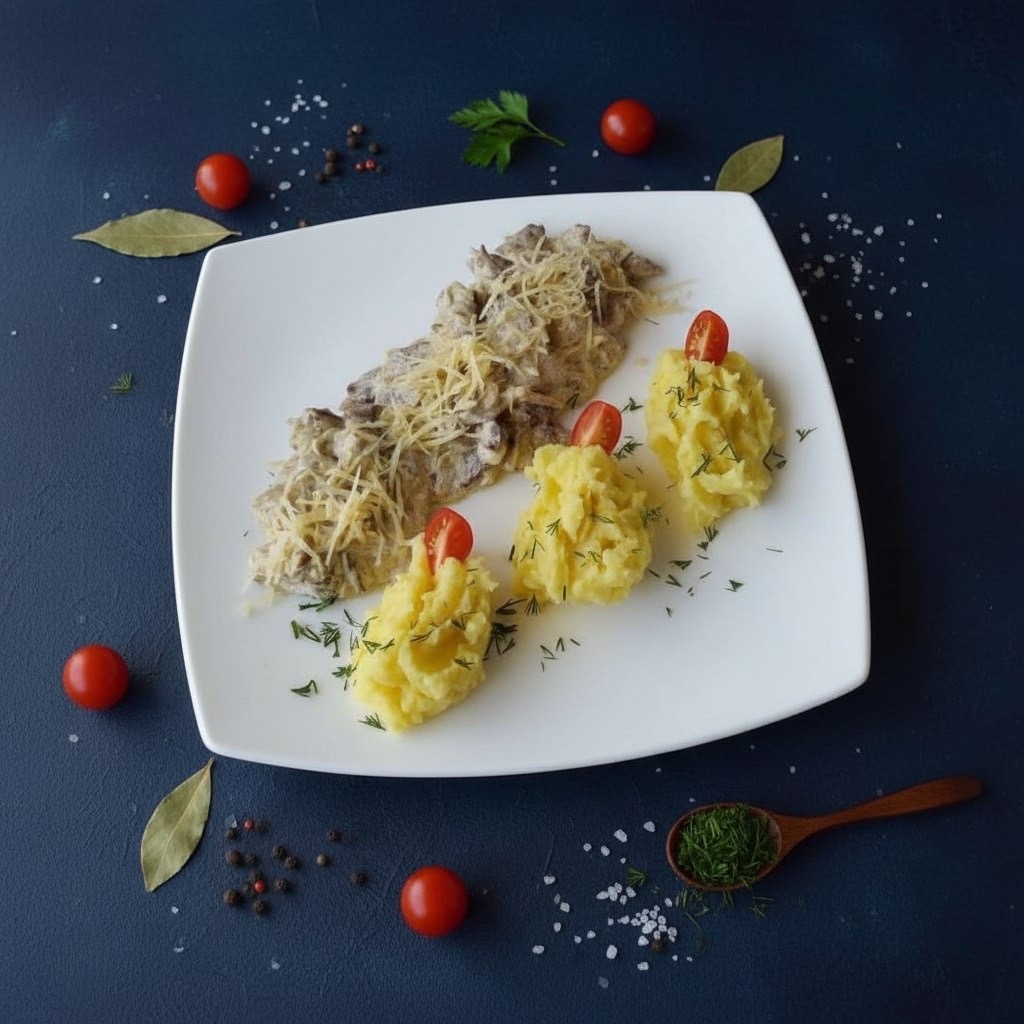 Бефстроганов с говядиной