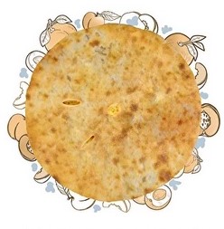 Пирог осет. с творогом и курагой
