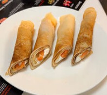 Блинчики с семгой и творожным сыром