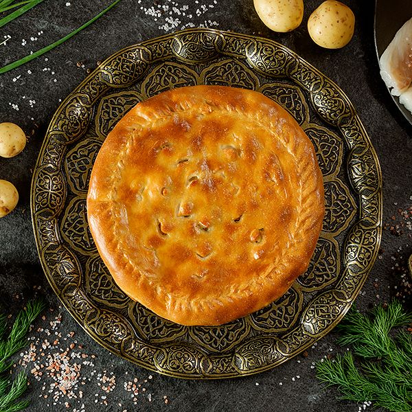 Поморский пирог с треской и картофелем