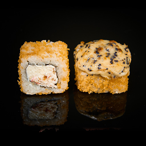 Запеченный ролл с угрем и снежным крабом