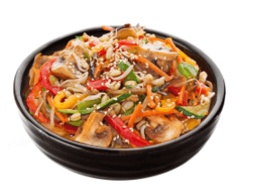 Wok с шампиньонами и овощами