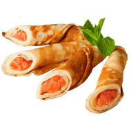 Блинчики с бананом и взбитыми сливками