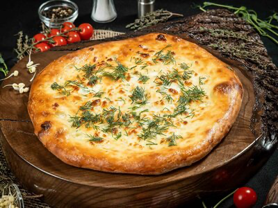 Хачапури с творогом и зеленью 28 см
