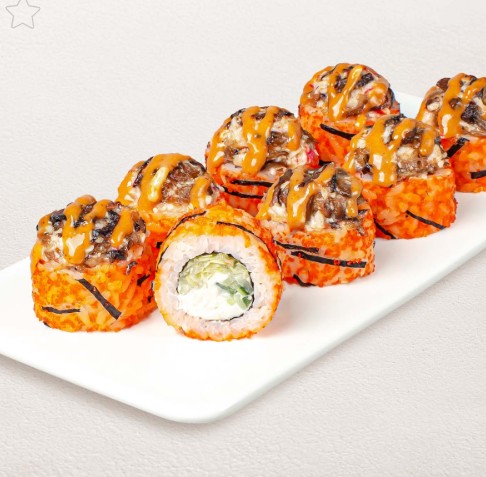 Ролл Шиитаке Краб с азиатским соусом