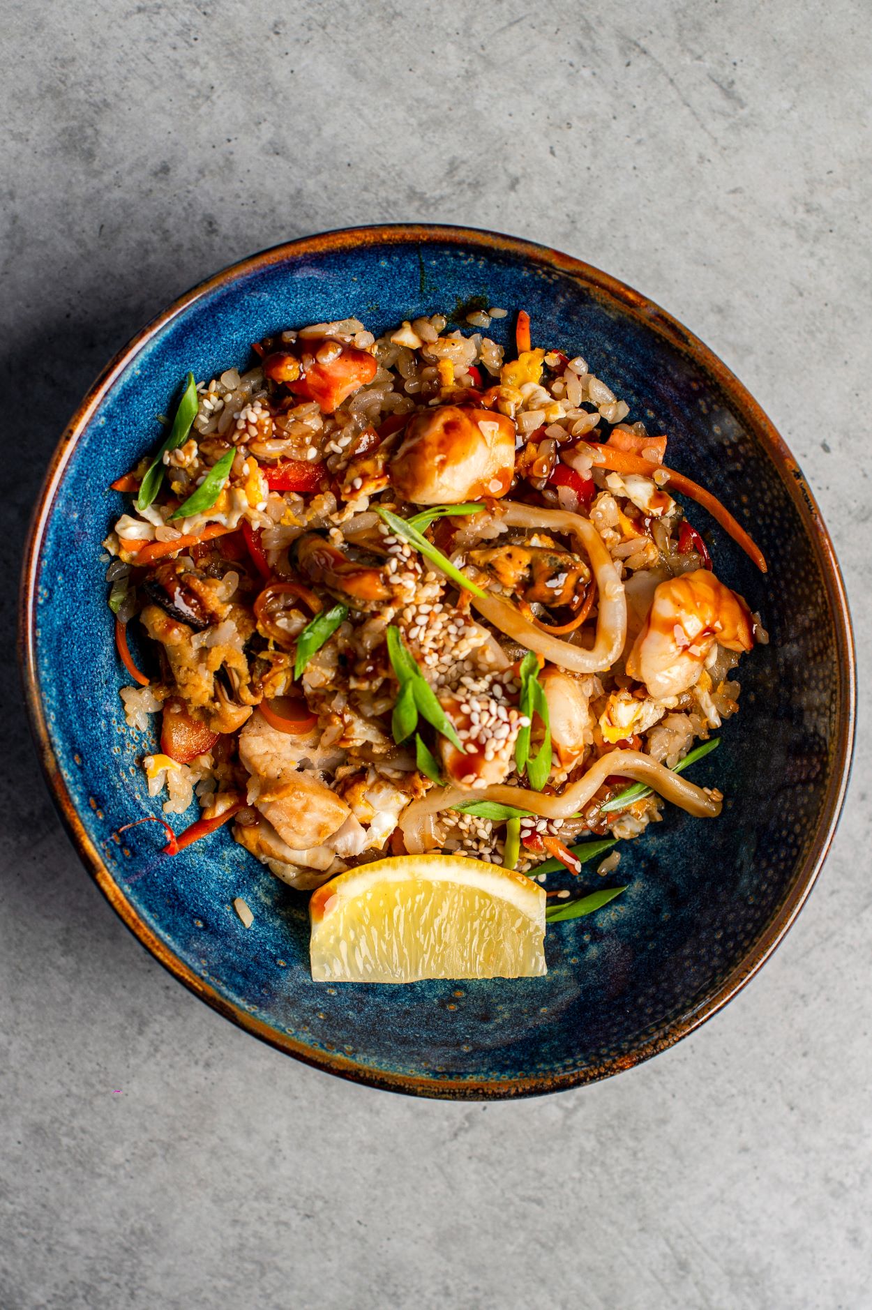 Рис фрай с морепродуктами