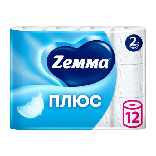Туалетная бумага Zemma Плюс без аромата 2 слоя 12 рулонов в ассортименте