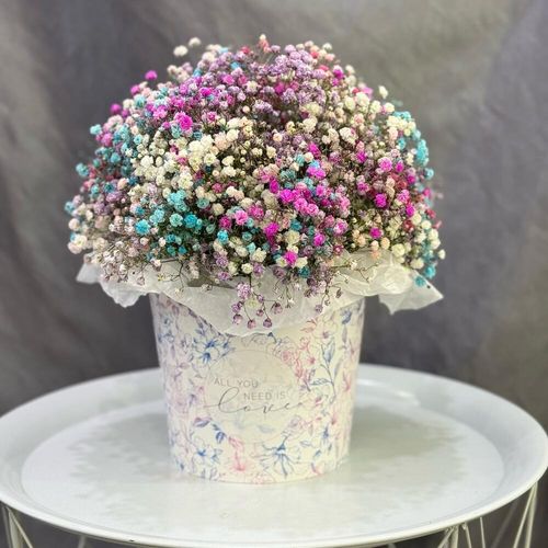 Букет из гипсоифлы в коробке (к1744)