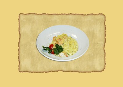 Феттучини с креветками