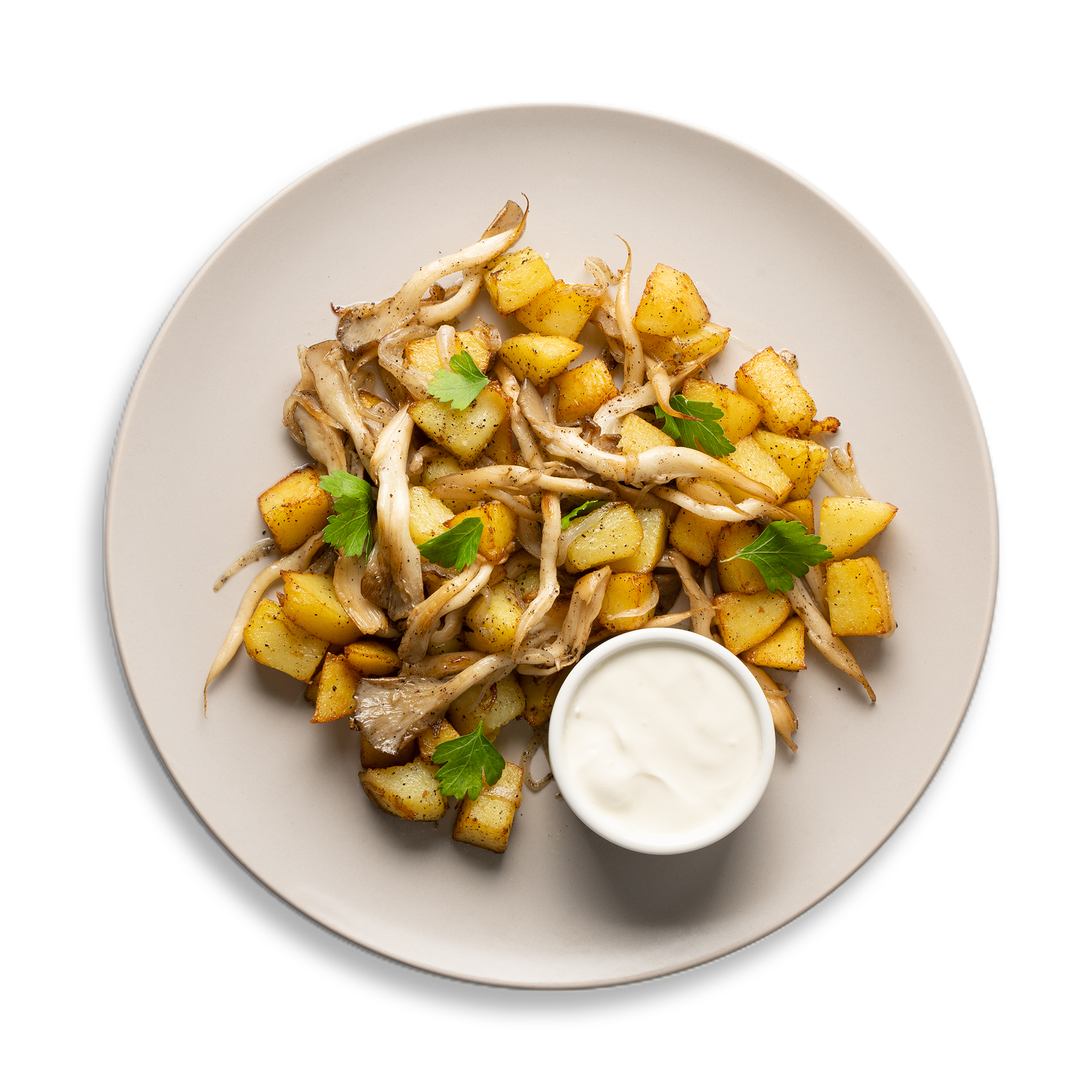 Жареный картофель с грибами