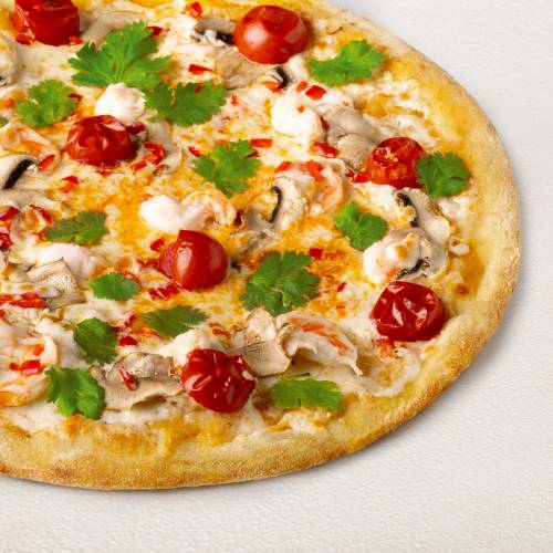 Том ям с креветками на тонком тесте 30 см