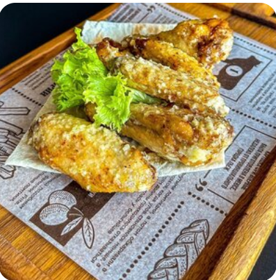 Крылышки куриные с чесноком