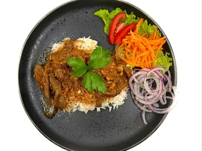 Острое мясо с рисом