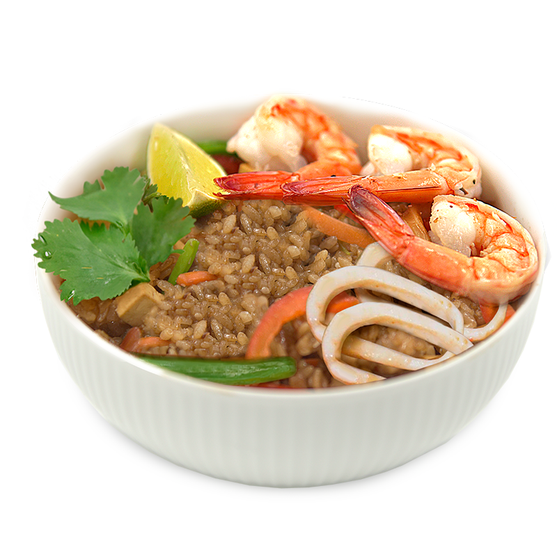 Тяхан унаги с морепродуктами