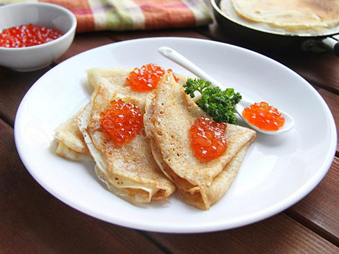 Блины с красной икрой 2 шт