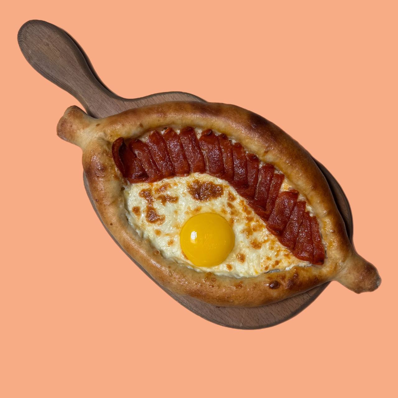 Хачапури с колбасками пепперони