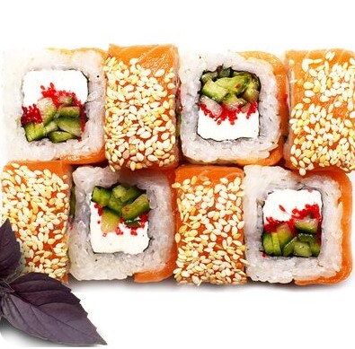 Сливочный лосось с кунжутом