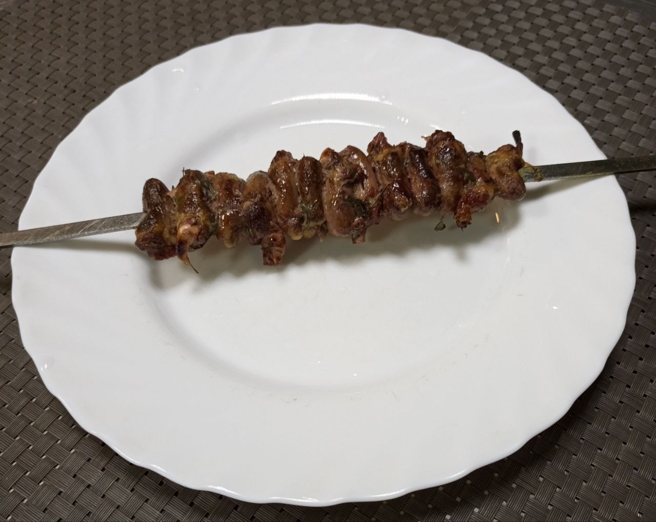 Шашлык из куриных сердечек