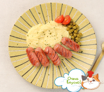 Аппетитные сосиски с пюре