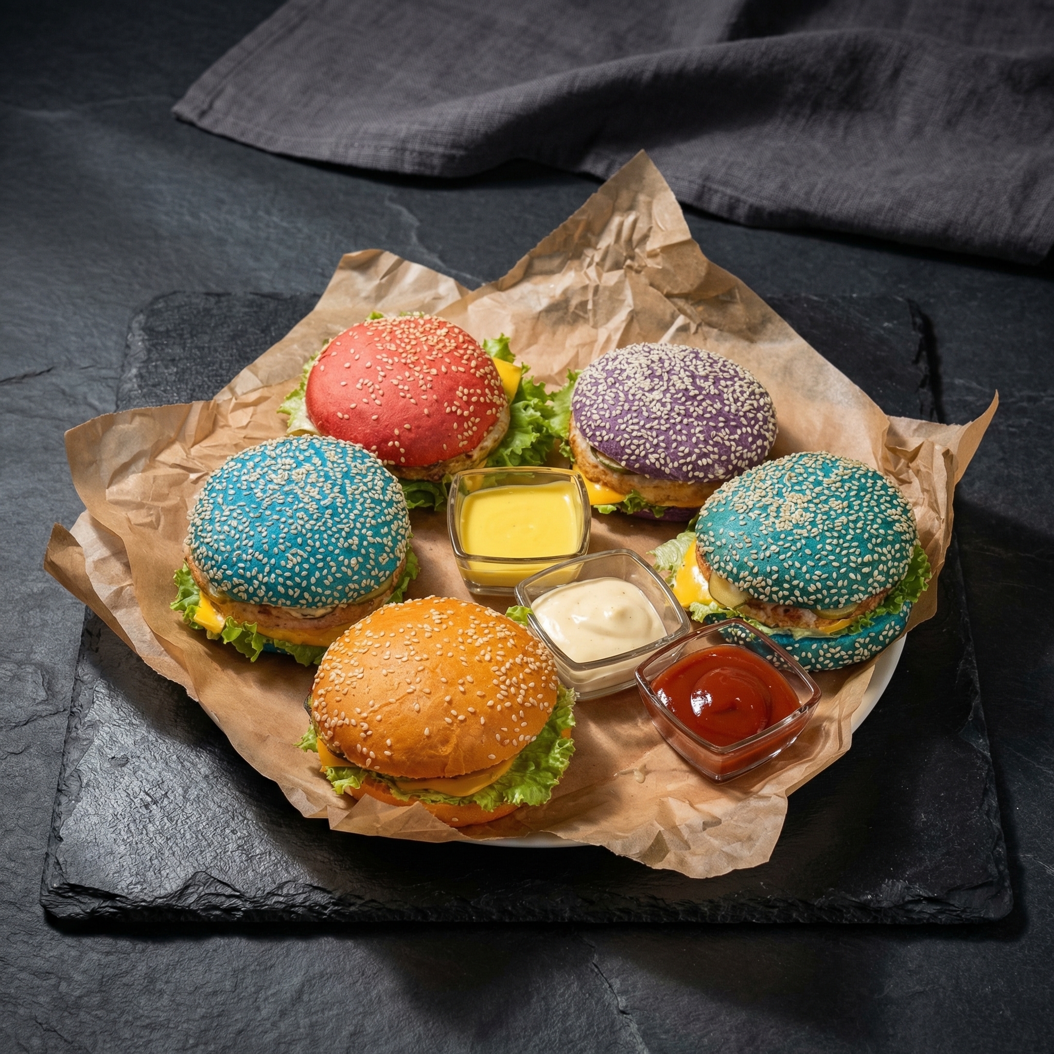 Радужный мини-бургер ,,Акварель,,