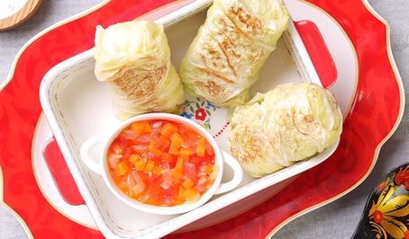 Фирменные голубцы с мясом и домашним лечо