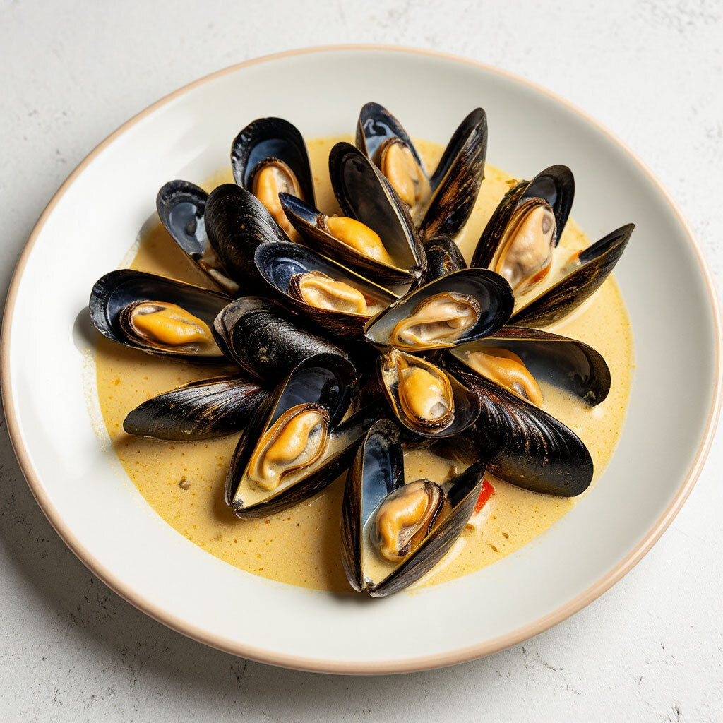 Мидии в соусе сливочном