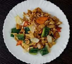 Мясо с шампиньонами