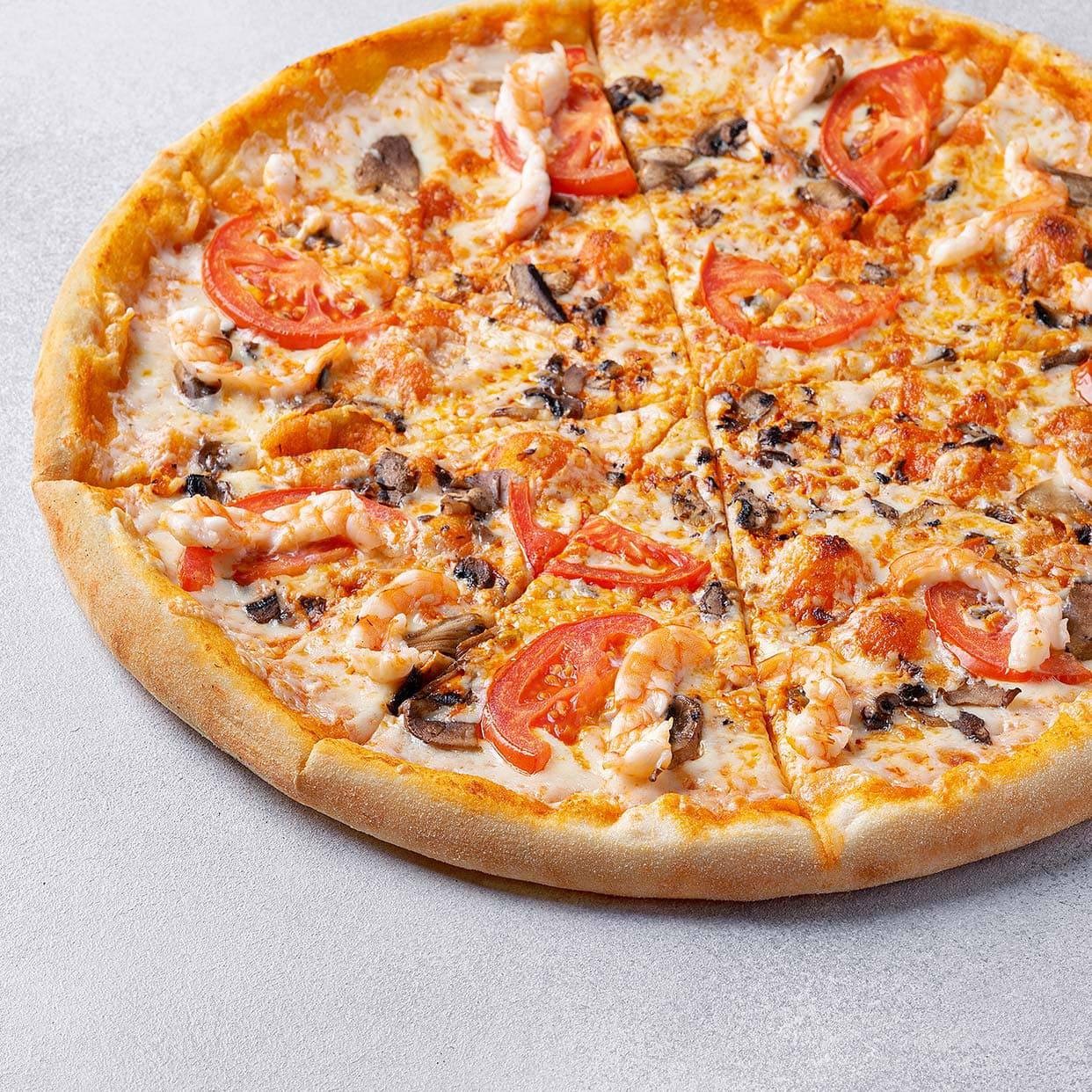 Пицца Том-ям с морепродуктами остр. 25см