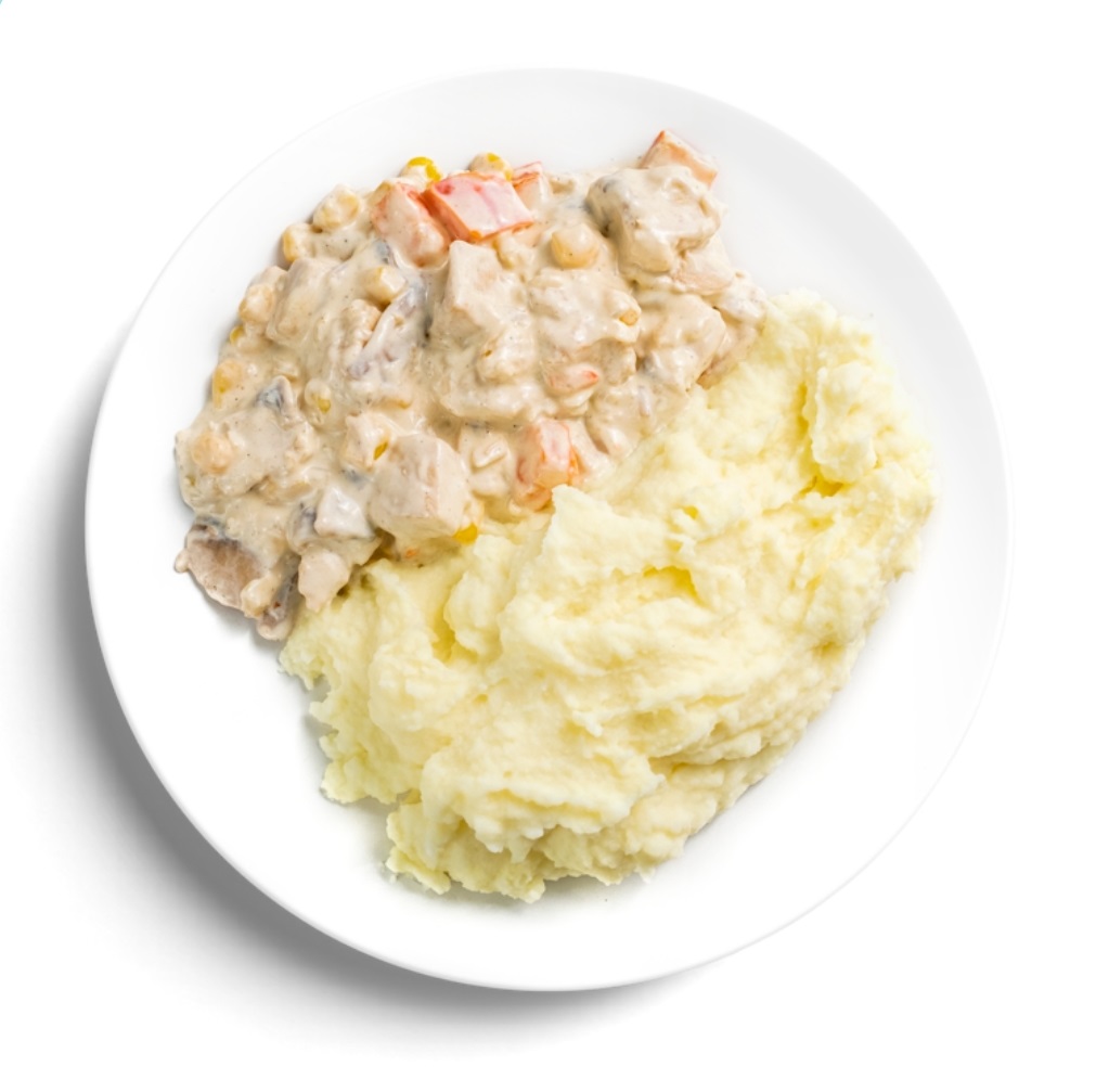 Гавайская сливочная курица с пюре