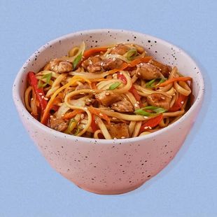 Курица с терияки с лапшой удон