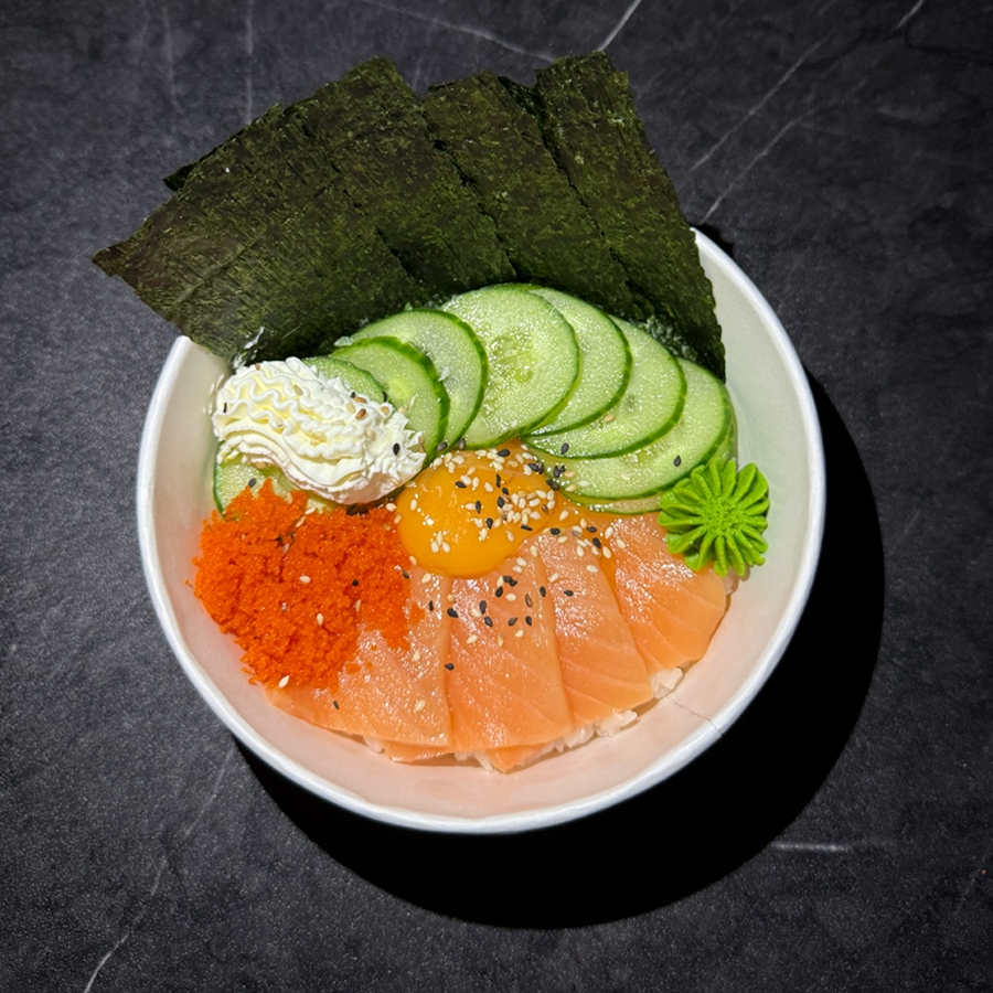 Донбури с лососем