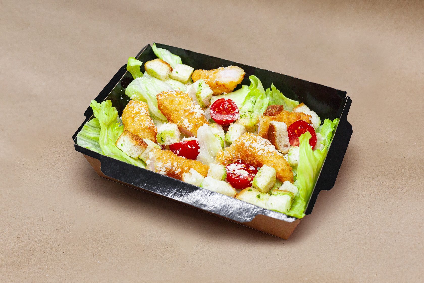 Салат Цезарь с креветками